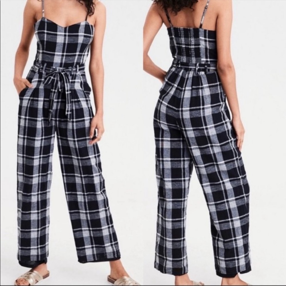 American Eagle Bloggers Favorite Academia Paperbag Waist Jumpsuit Medium